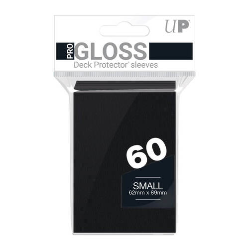 ULTRA PRO PRO - Gloss 60ct Small Deck Protector Sleeves - Black 62 x 89mm