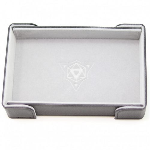 Die Hard Folding Rectangle Dice Tray: Grey Velvet (Magnetic Clasp)