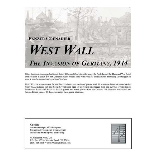 Panzer Grenadier: West Wall - The Invasion of Germany 1944 Scenario Supplement