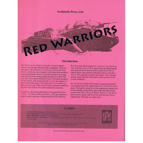 Panzer Grenadier: Red Warriors Scenario Supplement