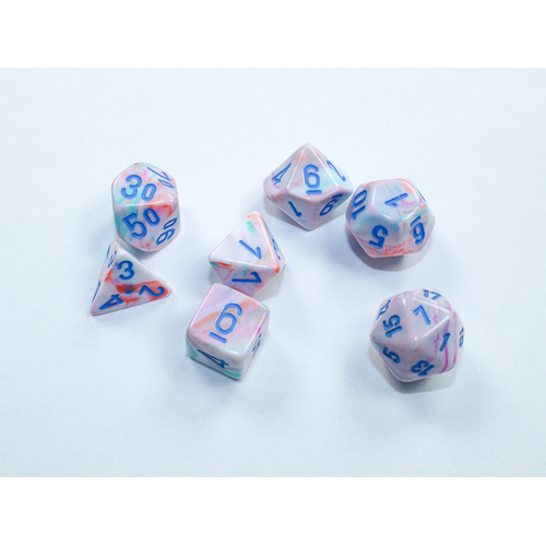 Mini-Polyhedral Dice Set: Festive Pop Art/blue (7)