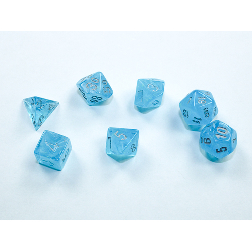 Mini-Polyhedral Dice Set: Luminary  Sky/silver (7)