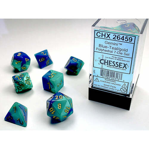 Gemini Blue Teal/Gold 7-Die Set