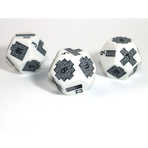 Chessex Custom Dice: Dungeoneering d12 Opaque white (Custom engraved) (1)