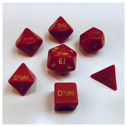 Crystal Caste D'oh! Roleplaying Dice Set - Red