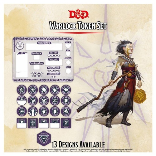 D&D Character Tokens: Warlock Token Set