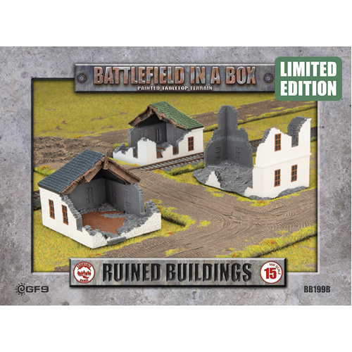 Battlefield in a Box: Ruined Buildings (x3) (White/Grey - Limited Edition)