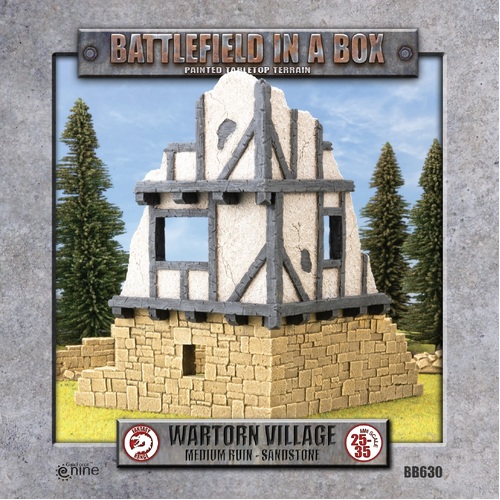 Battlefield in a Box: Wartorn Village - Medium Ruin - Sandstone