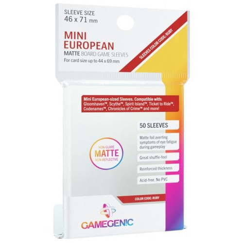 Gamegenic Matte Board Game Sleeves - Mini European Sized (46mm x 71mm) (50 Sleeves Per Pack)