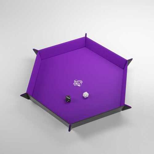 Magnetic Hexagonal Dice Tray: Black/Purple