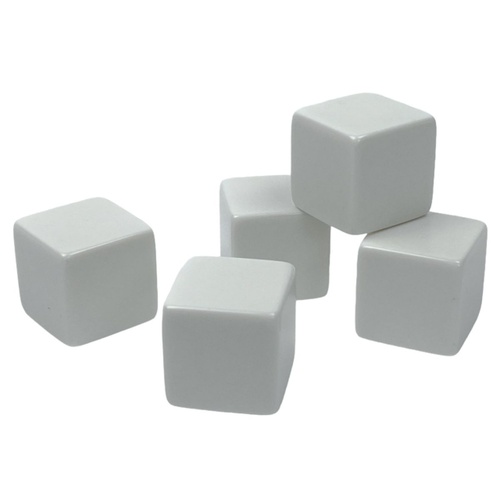 Blank Jumbo Opaque White d6 25mm (Set of 6)