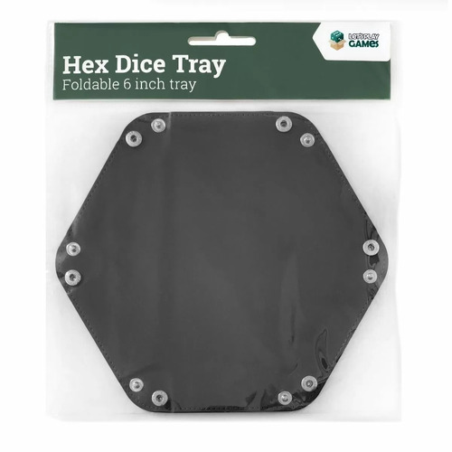 Folding Hex Dice Tray: Black 6"