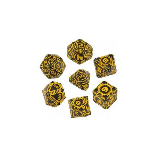 Tech Dice Set: Black and Orange