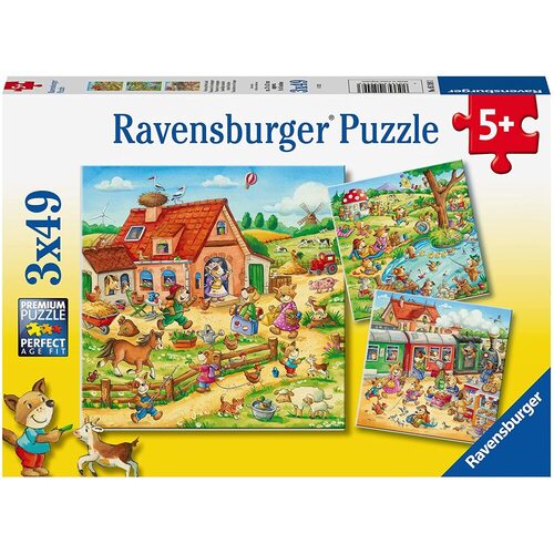 Ravensburger: Animal Vacation 3x49pc