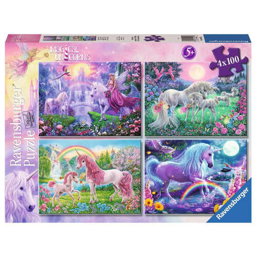 Ravensburger: Magical Unicorns 4 x 100p